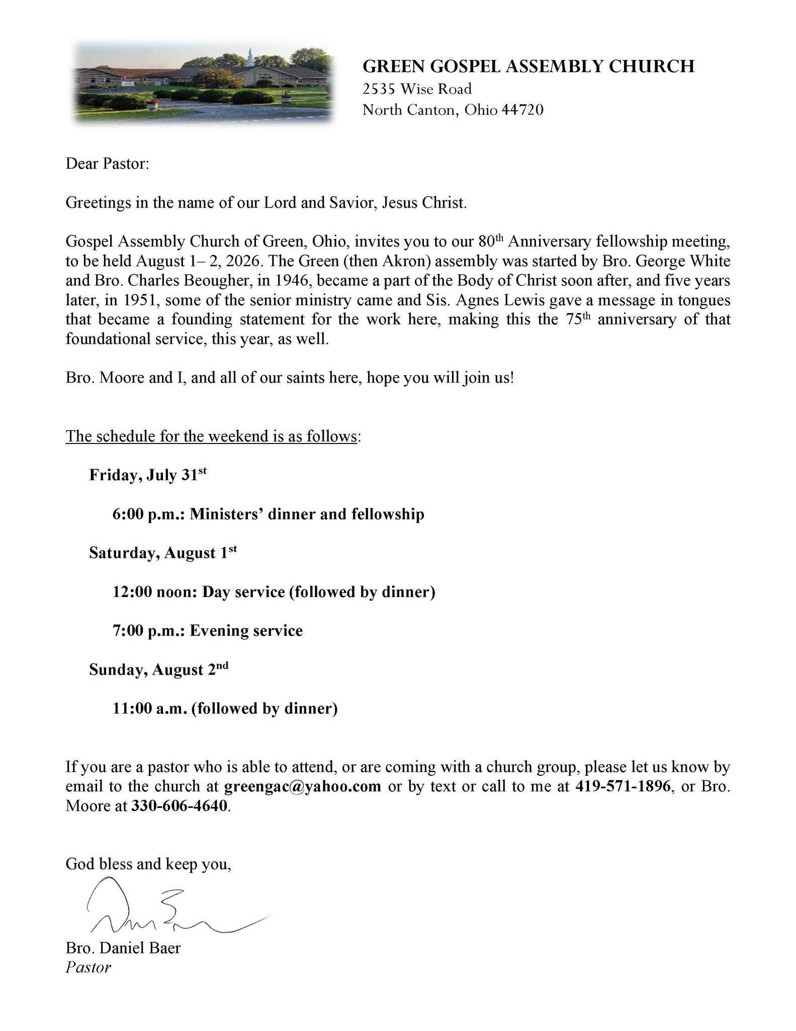 80th Anniversary Fellowship Meeting – Green Gospel Assembly Church